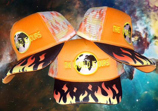 The World Is Ours Flame Trucker Hat